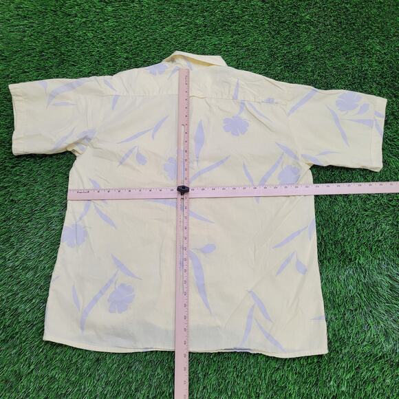 Vintage Sing-Sing Floral Button-Up Shirt XL Baggy Yellow Aloha Hawaiian USA Made - Picture 8 of 13